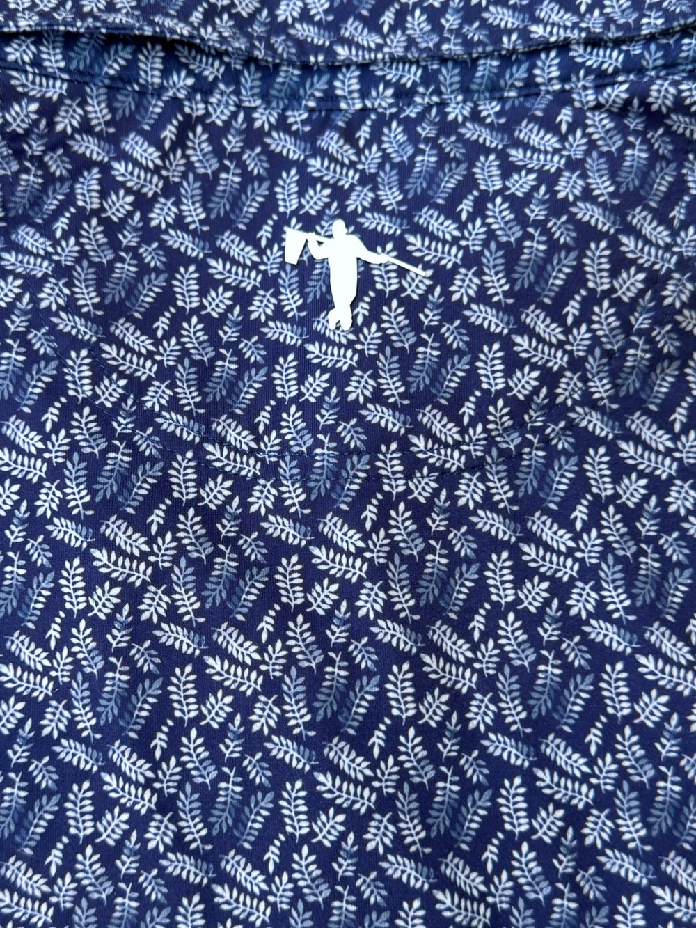 AndersonOrd Performance Golf Polo Shirt Men’s XL Blue Leaf Print Stretch EUC - Picture 3 of 8